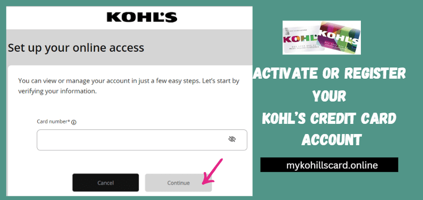 register your Kohl’s Credit Card account